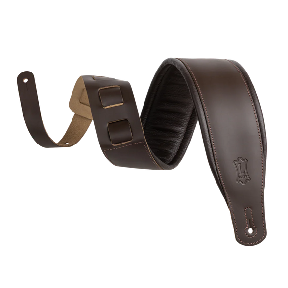 Levy's Amped Leather Series M26PD-DBR-DBR Guitar Strap *Free Shipping in the USA*