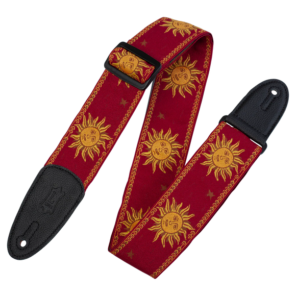 Levy's Sun Motif Series MPJG-SUN-RED Guitar Strap *Free Shipping in the USA*