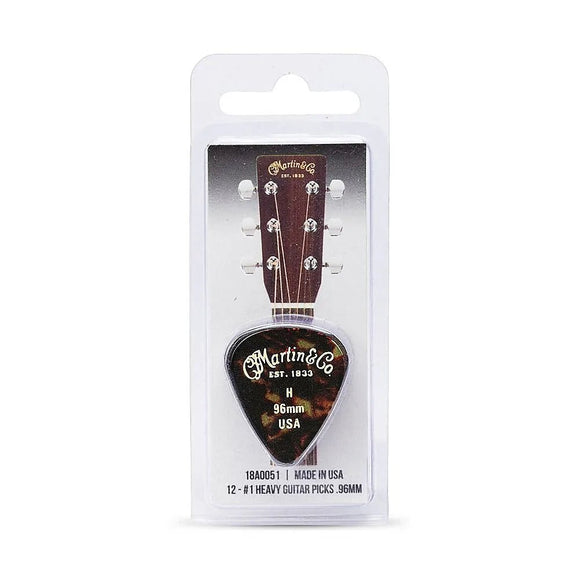 Martin 351 18A0051 Heavy Faux Tortoise Guitar Picks Pack of 12 .96 mm